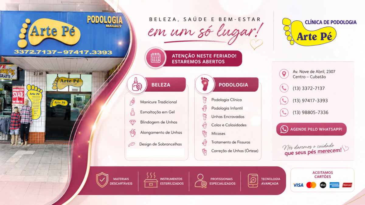 Clínica de Podologia Arte Pé em Cubatão - Beleza, Saúde e Bem-estar
